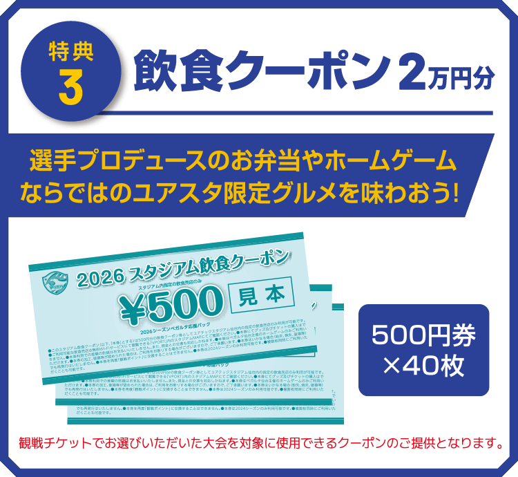 飲食クーポン 2万円分（500円券×40枚）