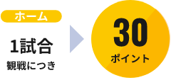 ホーム1試合観戦につき30ポイント